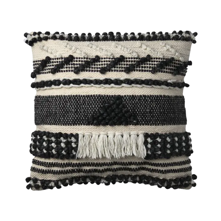 Affari Minna kuddfodral mörkgrå/vit