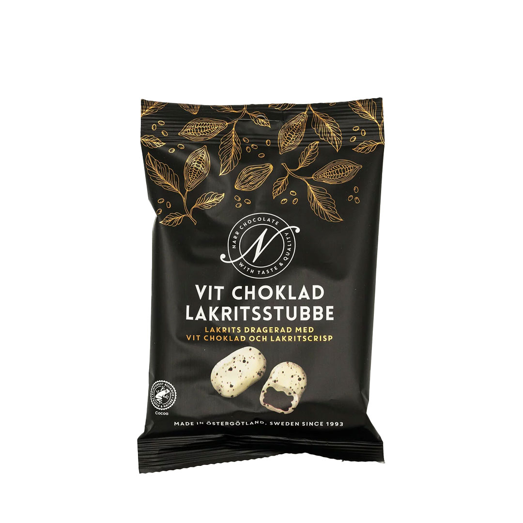 Vit choklad lakritsstubbe 120 g